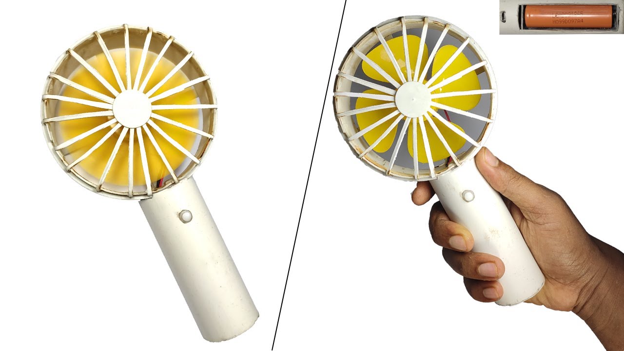 How To Make Rechargeable Hand  Fan From DC Motor At Home | DIY Table Fan