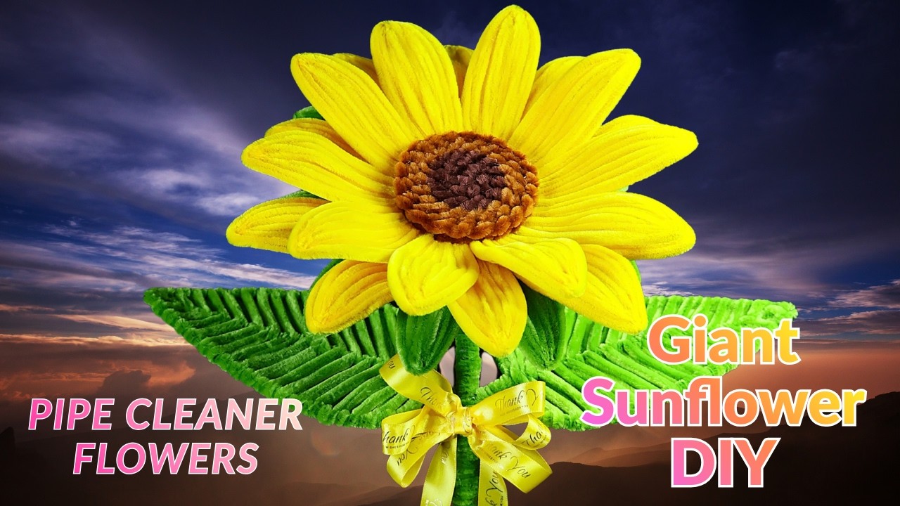 🌻 Giant Sunflower Made from Chenille Wire | Easy DIY Handmade Tutorial