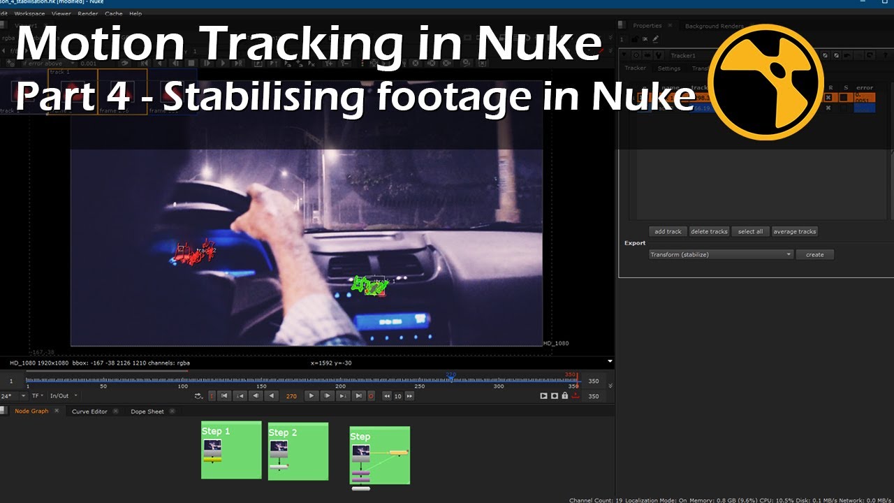 Отслеживание движения в Nuke. Часть 4. Как стабилизировать видео в Nuke | Учебное пособие по Nuke