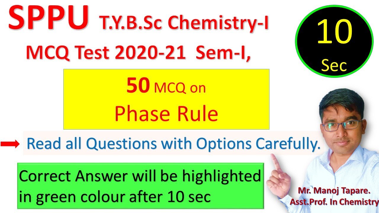 50 MCQ on Phase Rule
