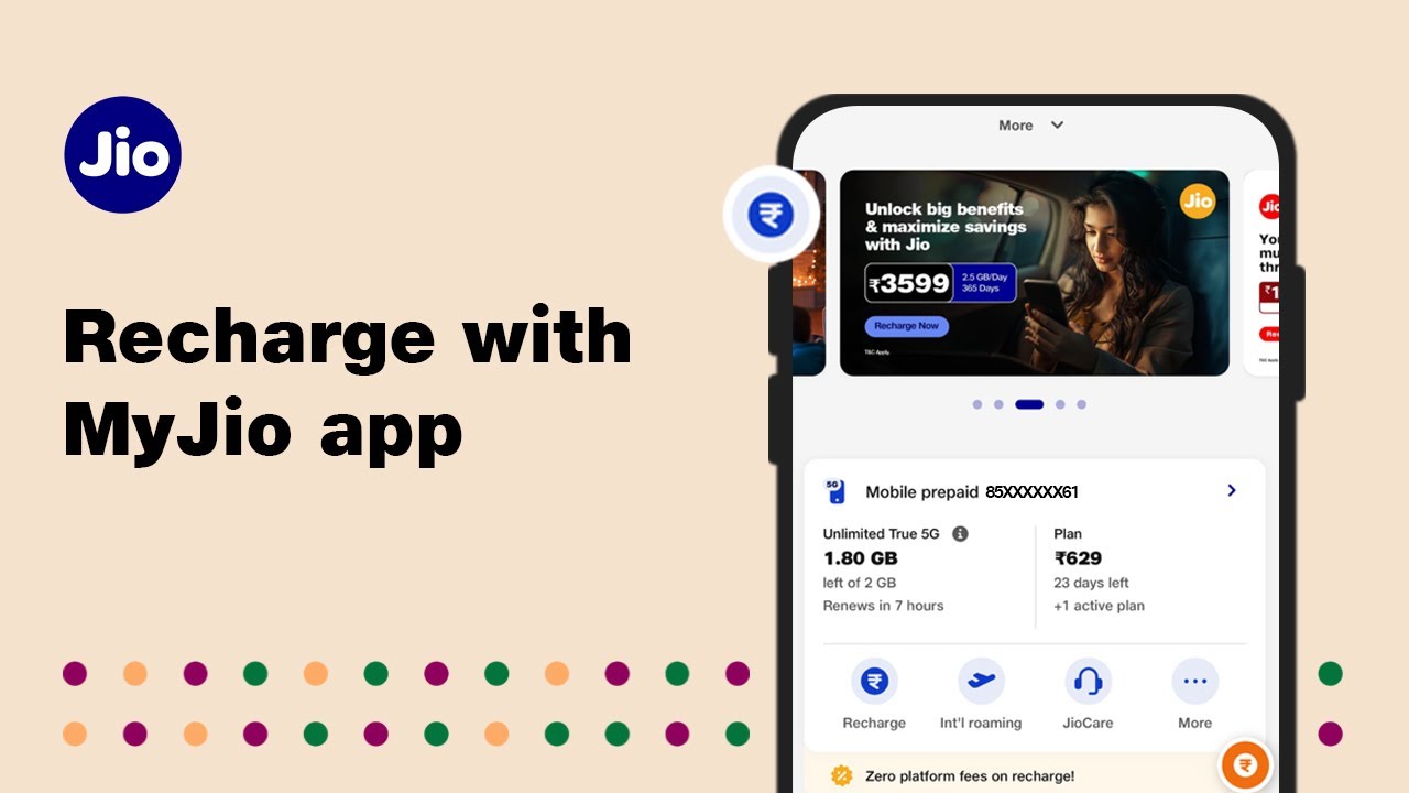 How to Recharge your number using MyJio App | Jio Care