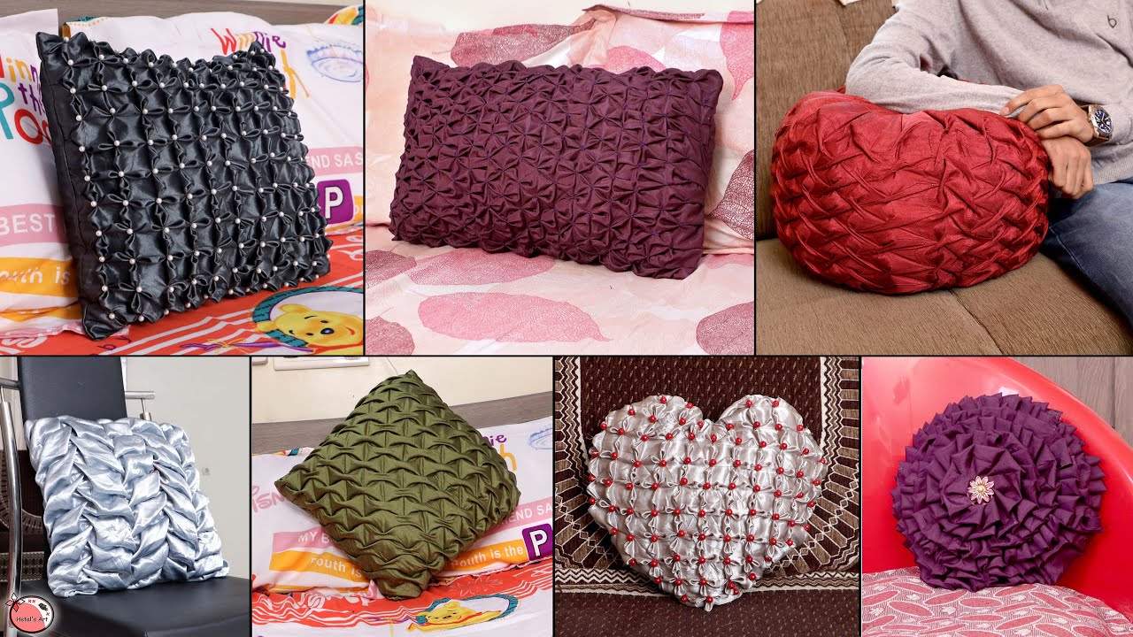 Old Clothes ! 8 Waste Clothes Reuse Ideas | Smocking Cushion Making
