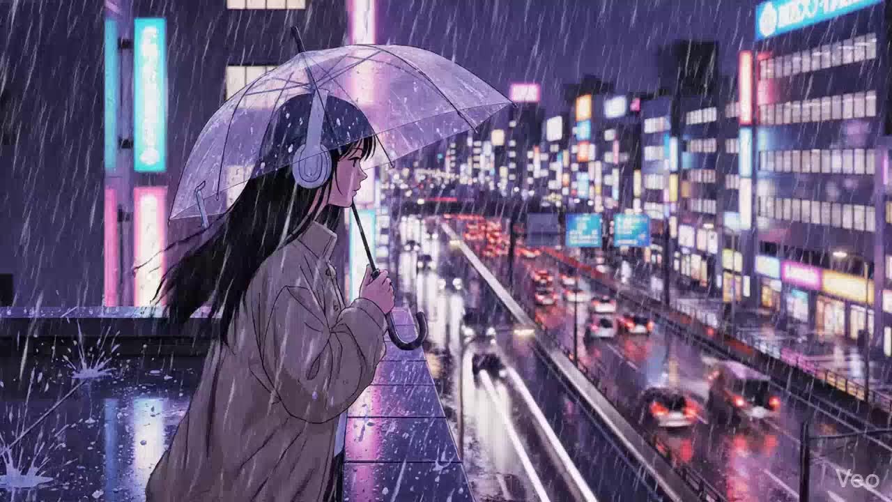 Midnight Rain 🌧️ Neon Japan Lofi for Deep Focus