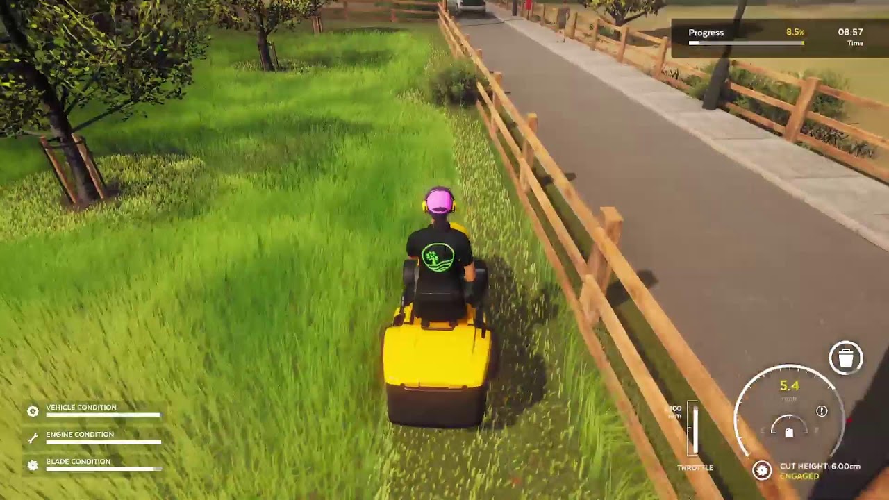 Lawn mowing sim