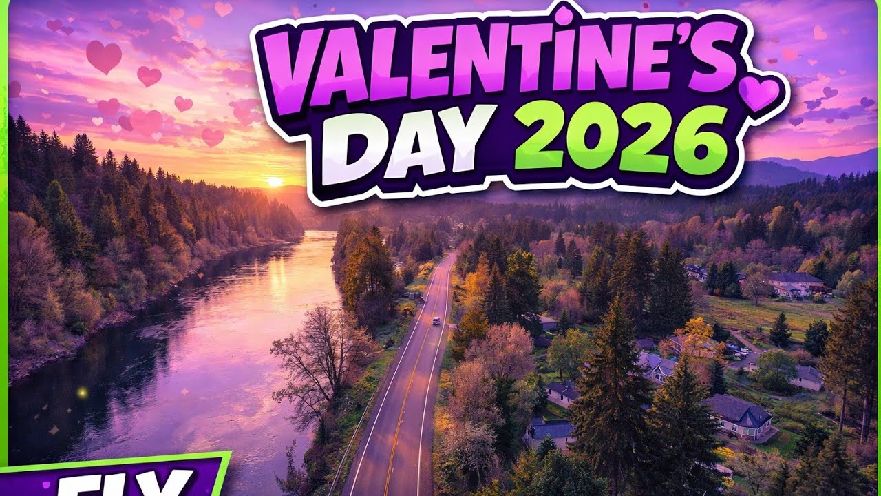 Valentines Day 2026 - a relaxed drone glide over Lewis River Rd