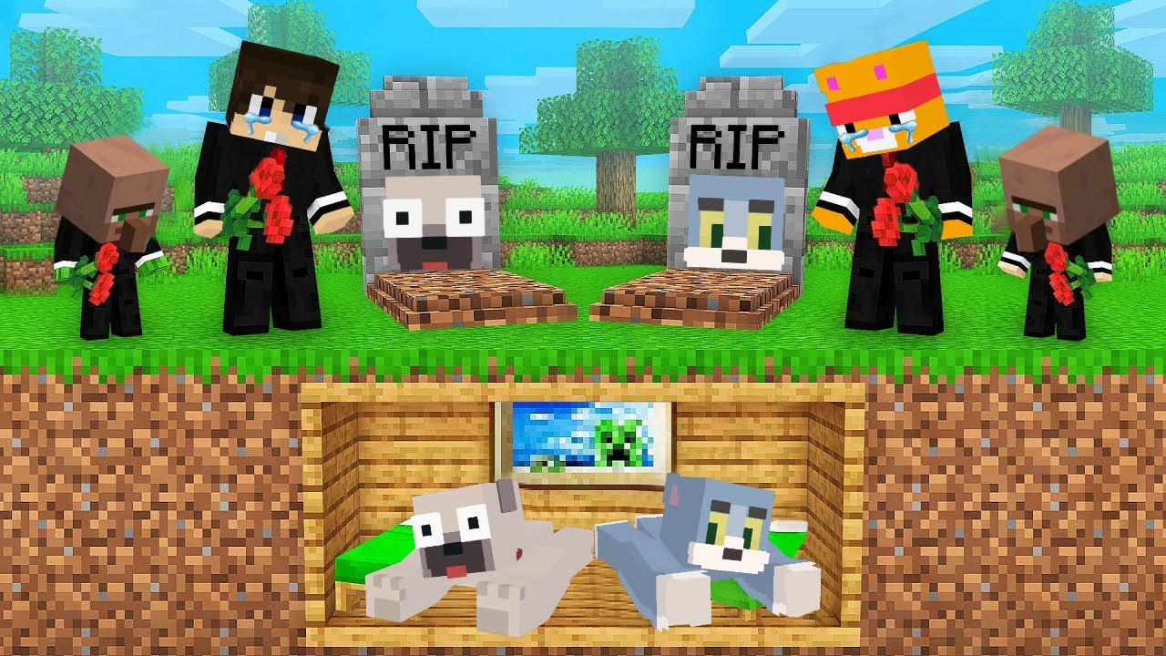 KIIS ÉS HUSI TITKOS HÁZA A SÍRJUK ALATT A MINECRAFTBAN!
