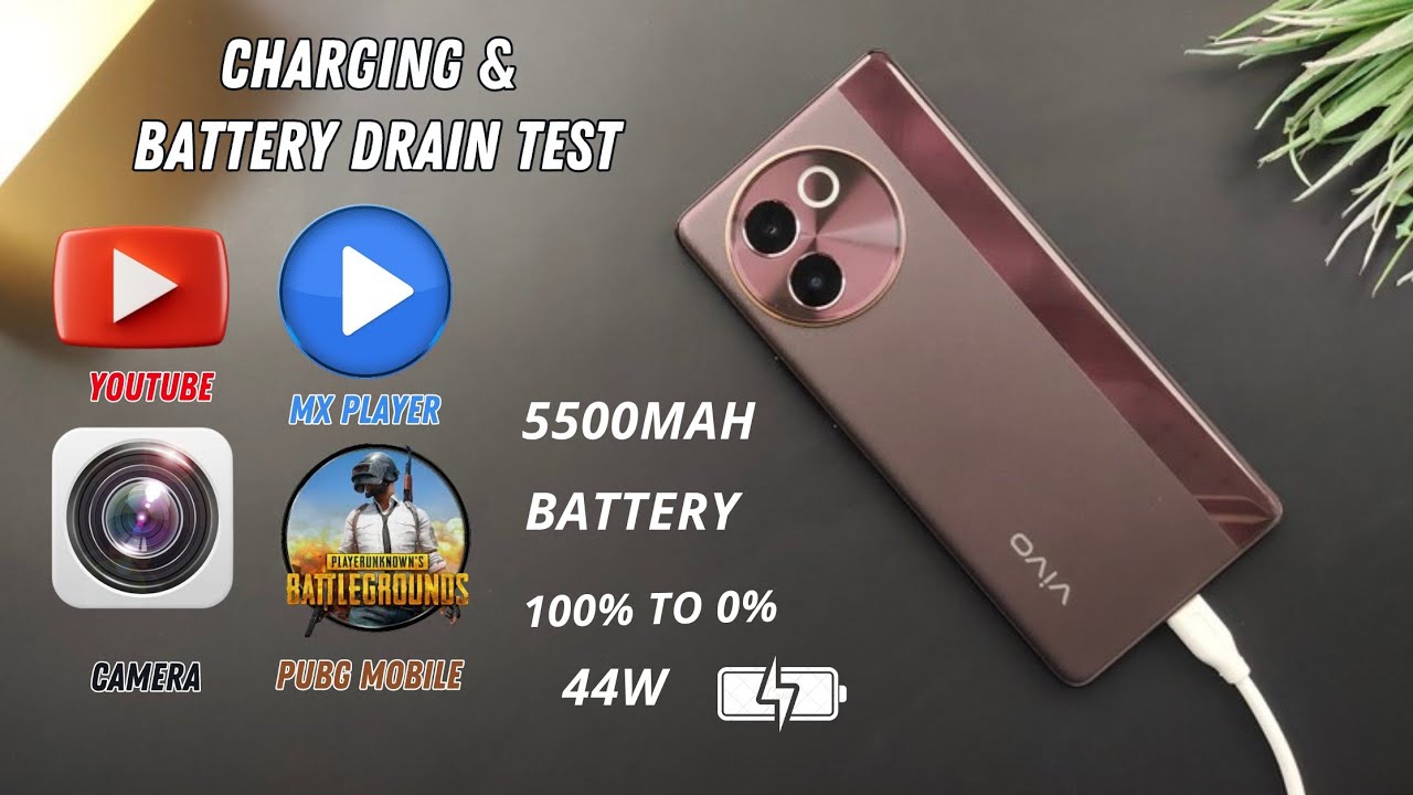 Vivo V30e 5G Charging & Battery Drain Test | 5500mah | 44W Fast Charging | 🚀🔋🔥 | 100% TO 0% |