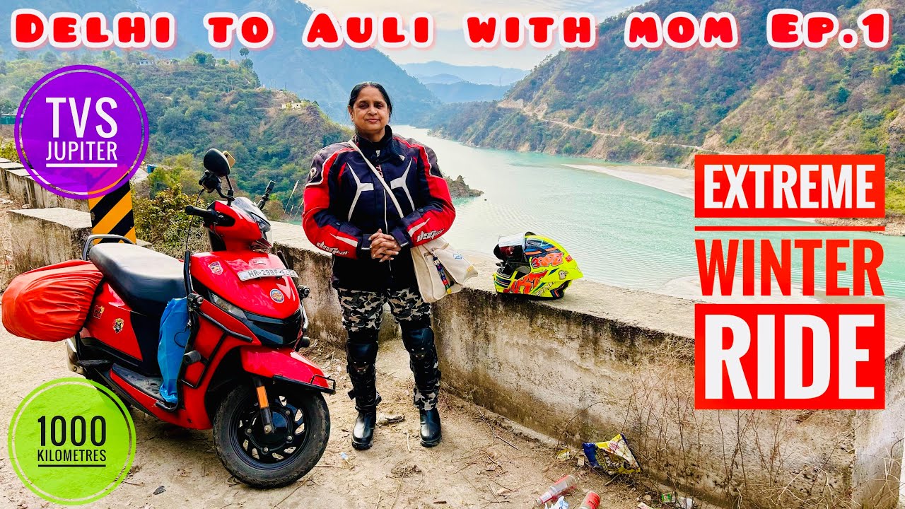 Delhi to Auli on TVS JUPITER 110 with MOM | Auli  snowfall 2026 | Delhi to Auli by road 