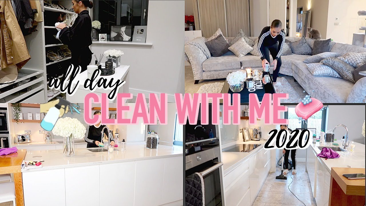 ALL DAY CLEAN WITH ME 2020 | MESSY HOUSE TRANSFORMATION | EXTREME CLEANING MOTIVATION + GIVEAWAY!