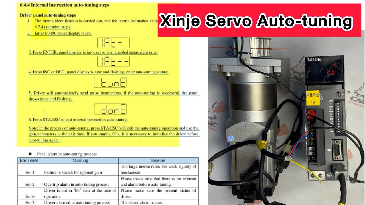 How To Xinje Servo Auto Tuning / How to Xinje Servo on Jog Mode / Ac servo Auto Tuning