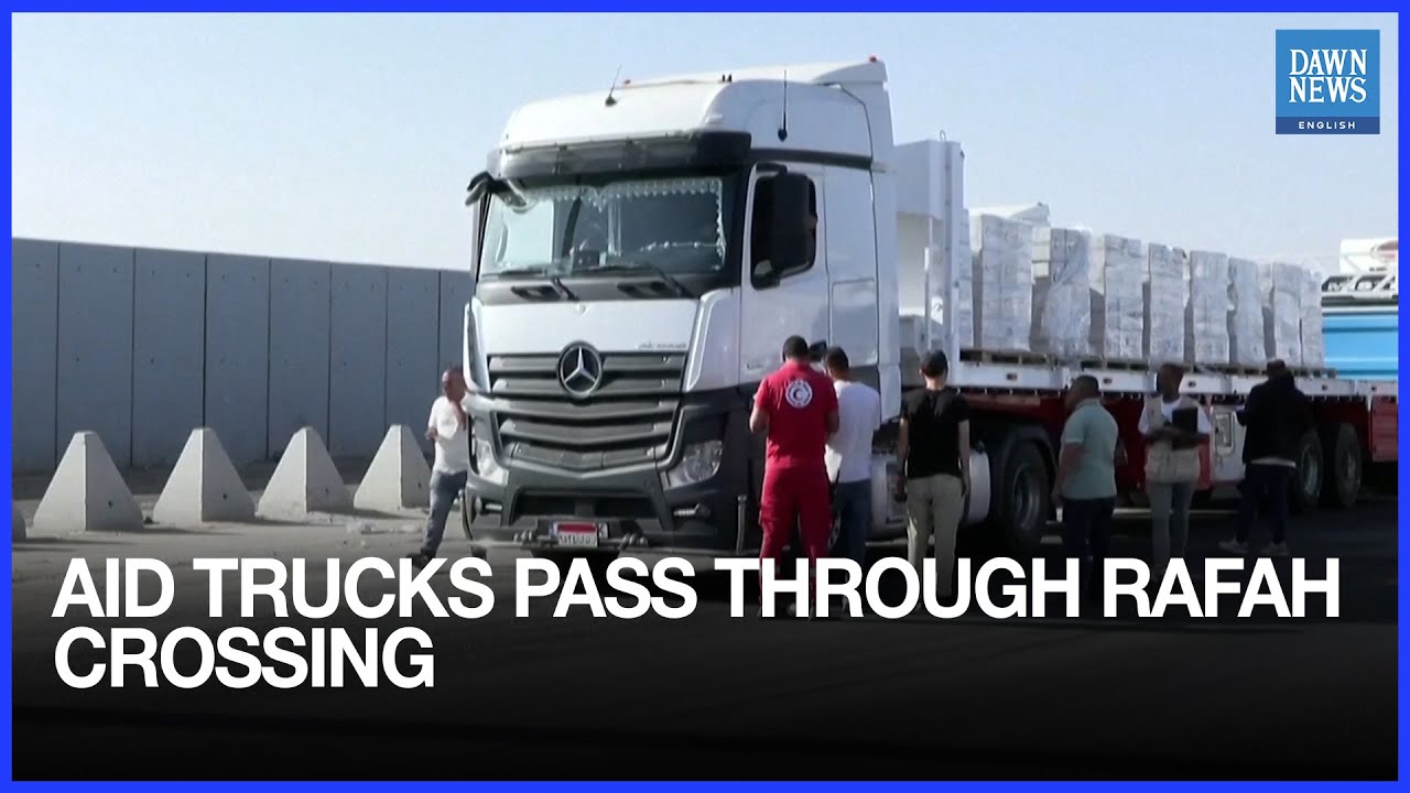 Aid Trucks Bound For Gaza Pass Through Egypt's Rafah Crossing | Dawn News English