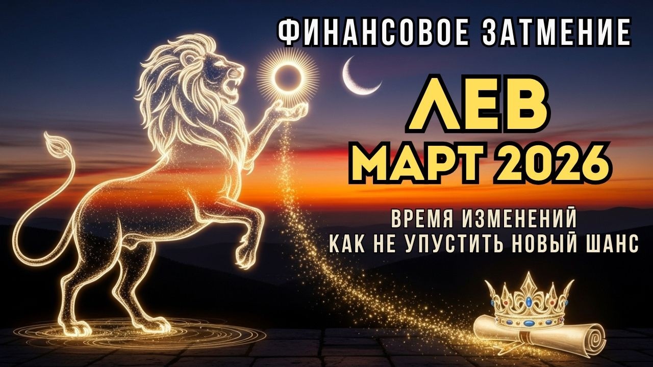 ЛЕВ — МАРТ 2026! Что ждет Львов? Финансовое затмение — Поворот судьбы! Гороскоп для Льва