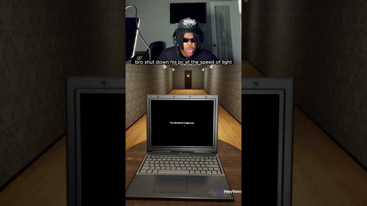 bro shut down his whole pc 😂 (Twitch/YT: HeyyVance) #dontlookbehind #horrorgaming #jumpscares
