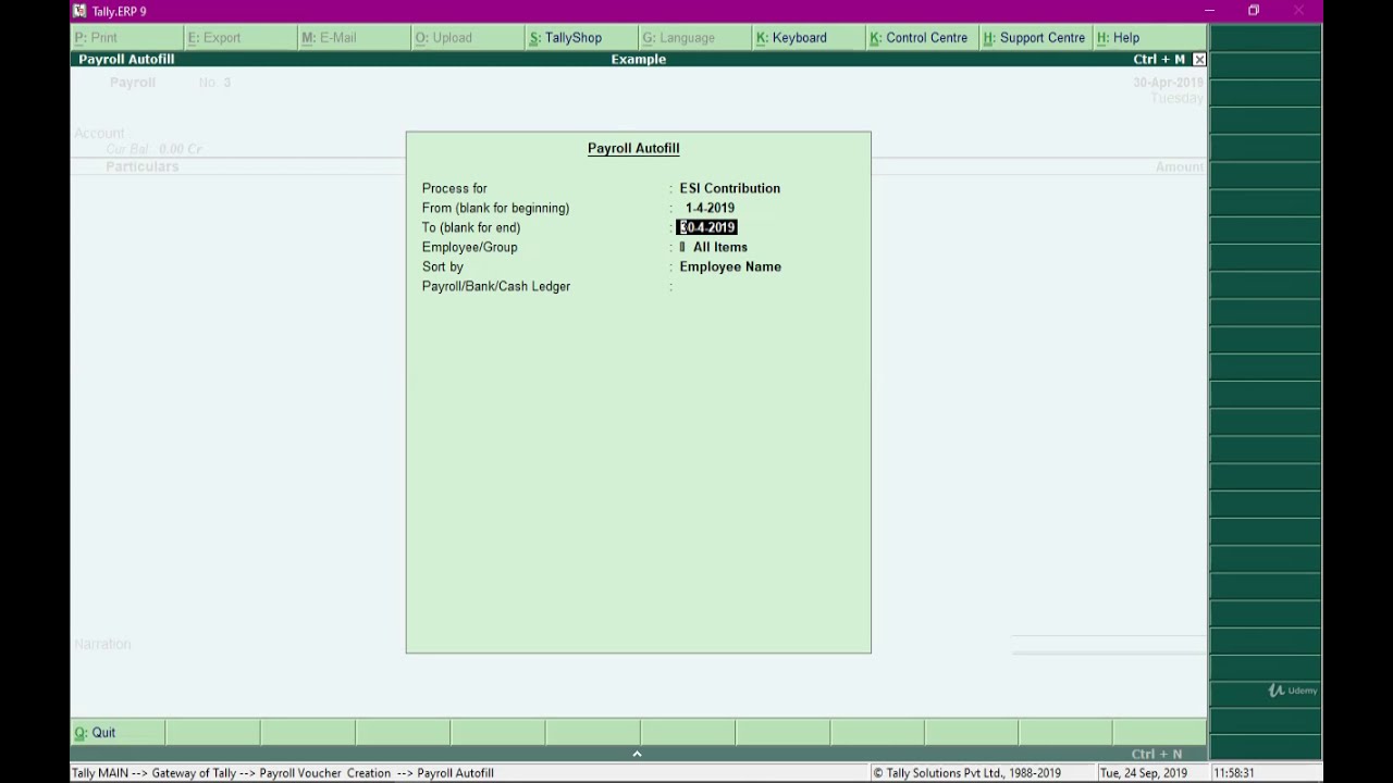Processing ESI Contribution And Generate ESI Challan