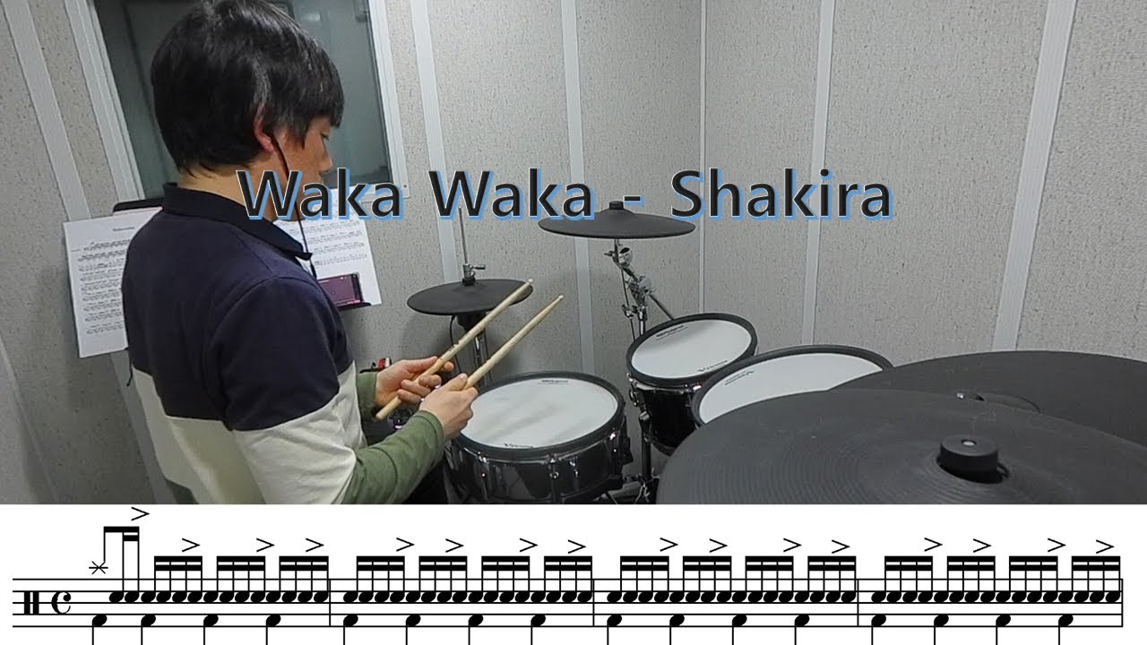 Waka waka - Shakira con partitura de batería (drum)