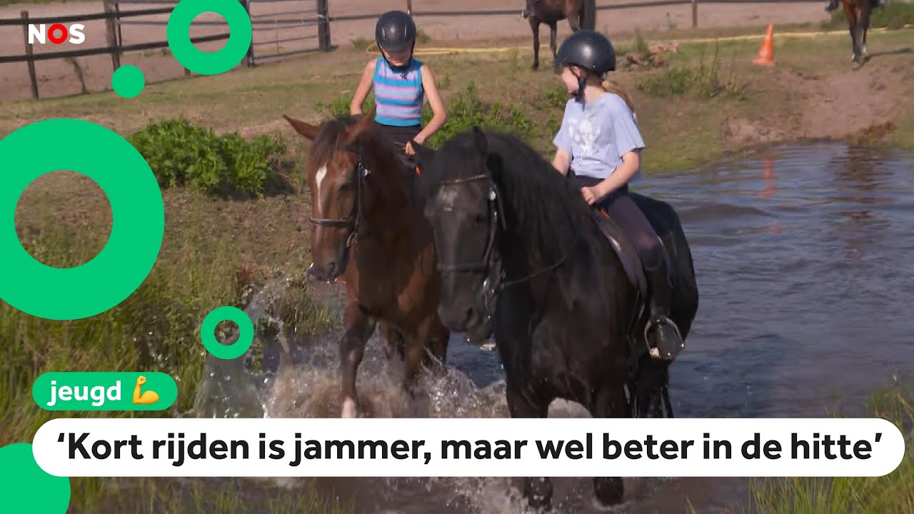 Kinderen op ponykamp doen het rustig aan (dan raken de dieren niet oververhit)