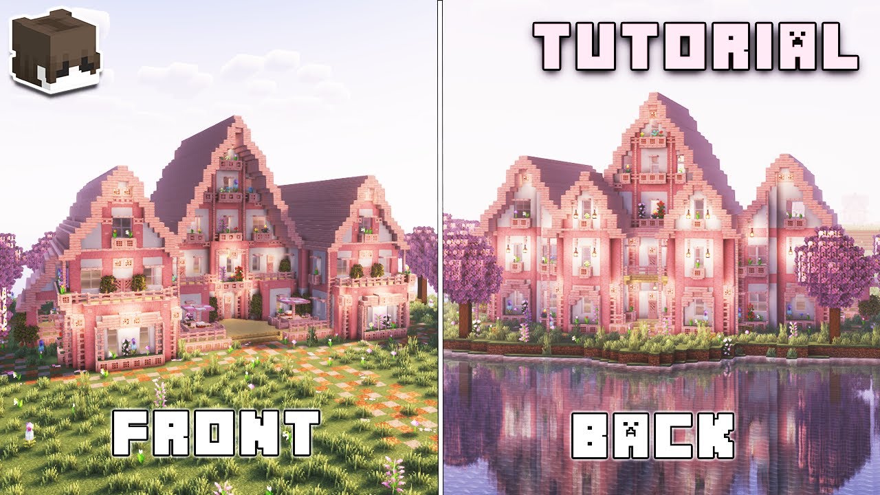 Minecraft: How To Build a Cherry Blossom Mansion I Tutorial