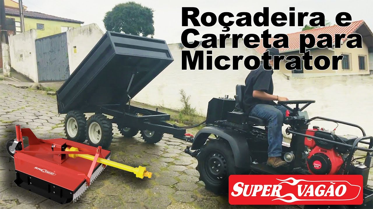 Roçadeira e Carreta para Microtrator