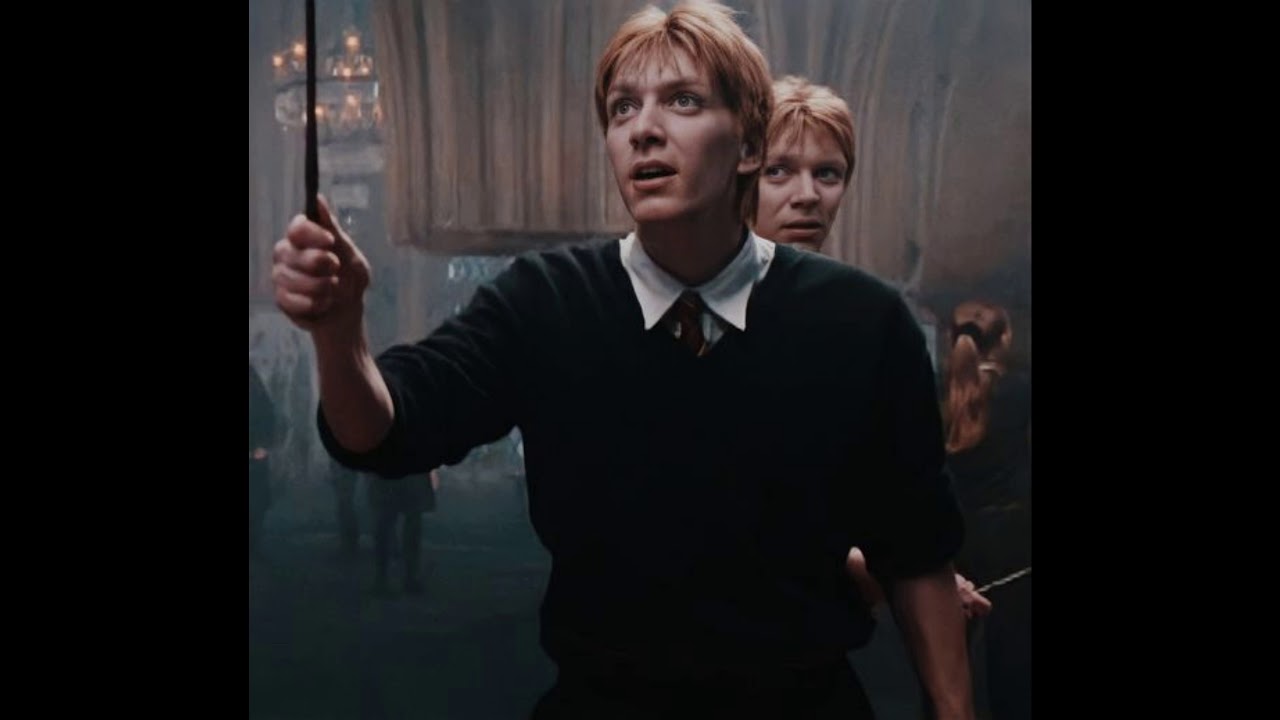 George Weasley humming to you as you lay on his chest but he falls asleep