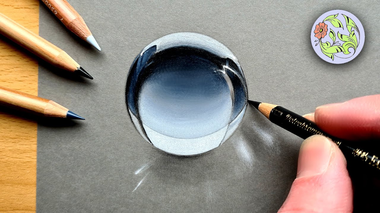 Рисование реалистичной хрустальной сферы (стеклянного шара) - шаг за шагом