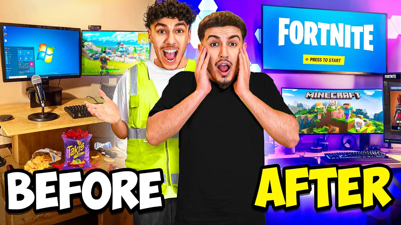 Transforming My Brothers Dirty Room Into His Dream Gaming Setup!