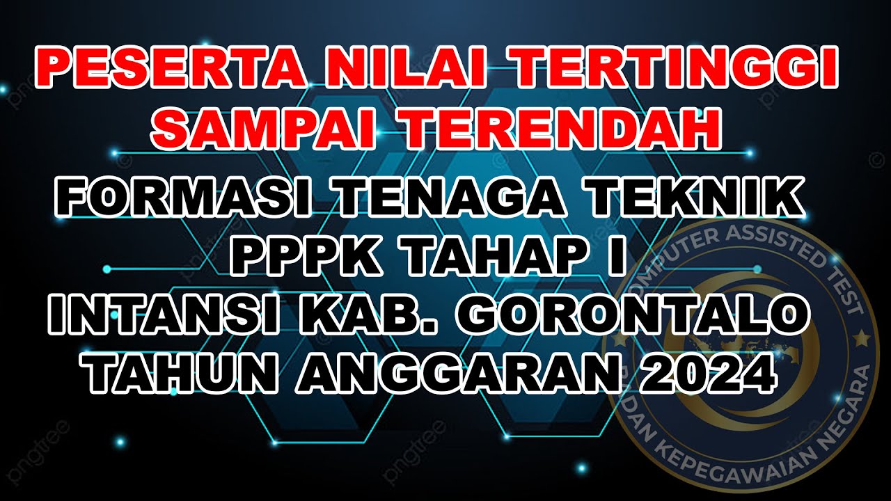 Perengkingan PPPK Formasi Teknis Kab. Gorontalo