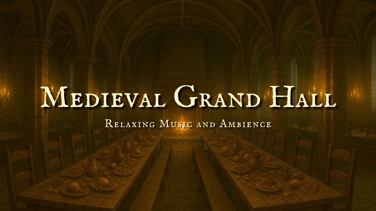 Medieval Grand Hall Ambience | 1 Hour Fantasy Music and Ambience for Sleep, Studying and Relaxing