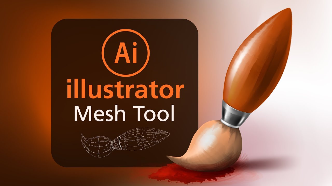 Paintbrush tutorial in Adobe Illustrator for Beginners using gradient mesh Tool