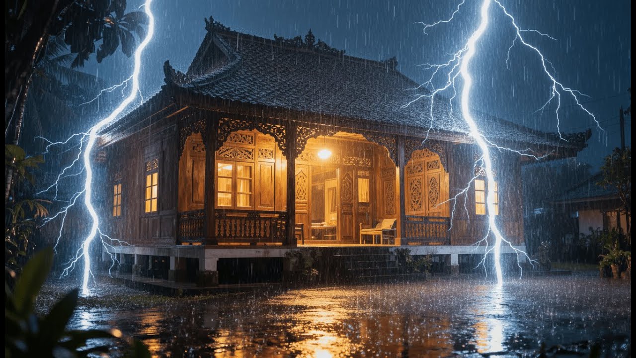 Insomnia Relief in 3 Minutes, Sleep fast with Torrential Rain on Tin Roof & Thunder Sounds at Night