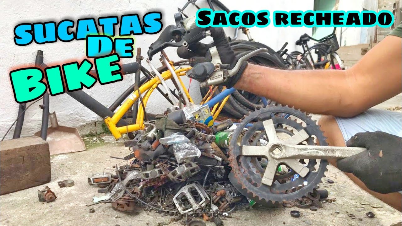GARIMPO de SUCATAS de BIKE peças de BICICLETARIAS / SACOS de SURPRESA com mais peças SHIMANO