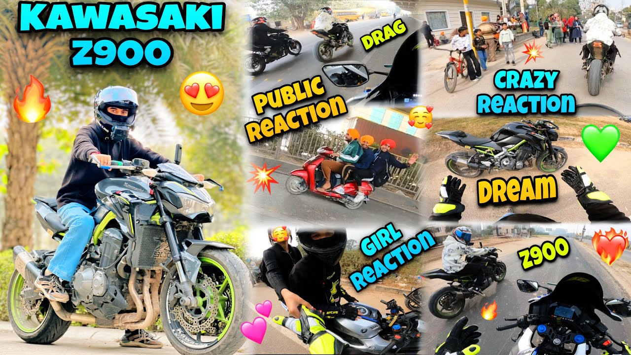 z900 Ke Sath Race😍|| Kawasaki z900 Reaction Video🥰|| Cute Girl💕|| Crazy Public Reaction💥