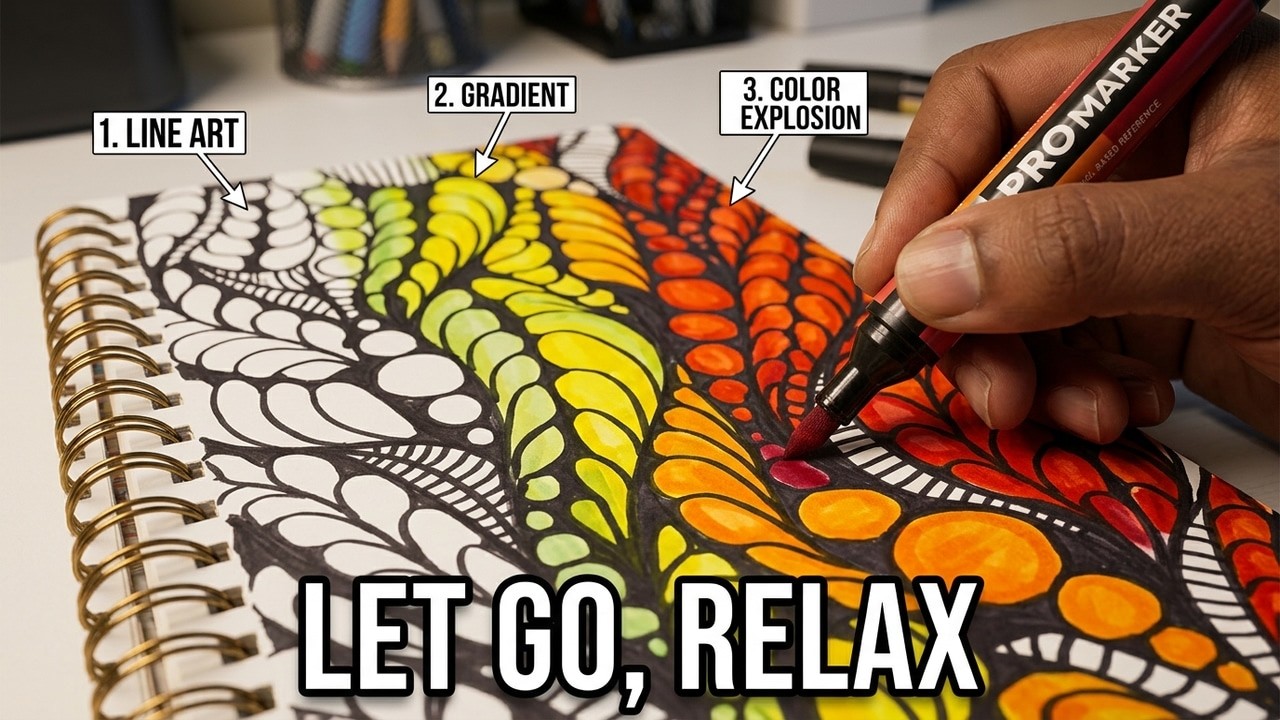 Relaxing doodle patterns |Explosion of Colors  #meditation #zendoodleart #artmeditation