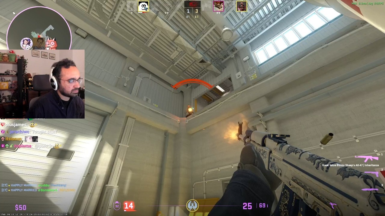 (February 6 2026) Squeex coaches Fuslie and Rae in Counter-Strike with fl0m