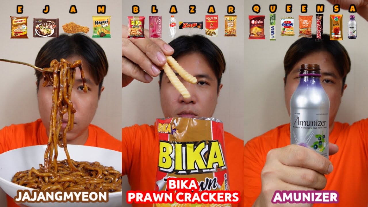 MAKAN SESUAI NAMA EJAM, BLAZAR, QUEENSA | ASMR EMOJI FOOD | MUKBANG EMOJI FOOD