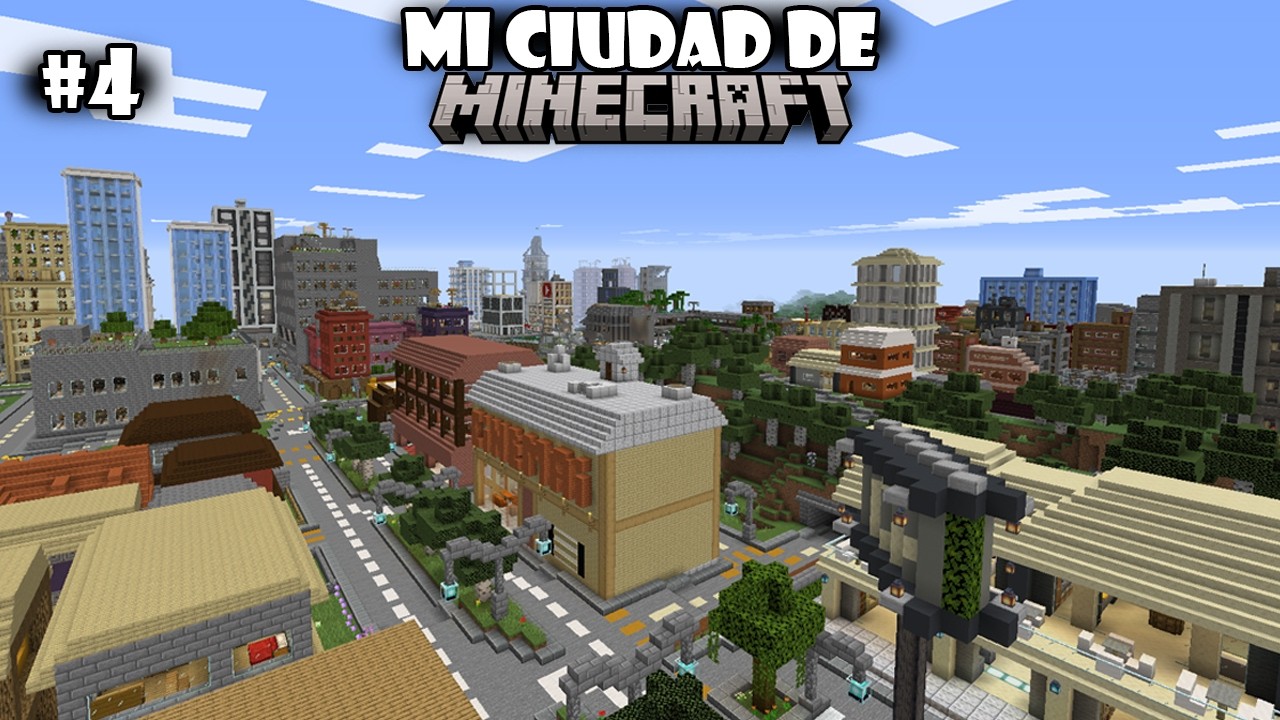 Mi CIUDAD de MINECRAFT #4 - Plaza Comercial, Cine y m&aacute;s 🏙️