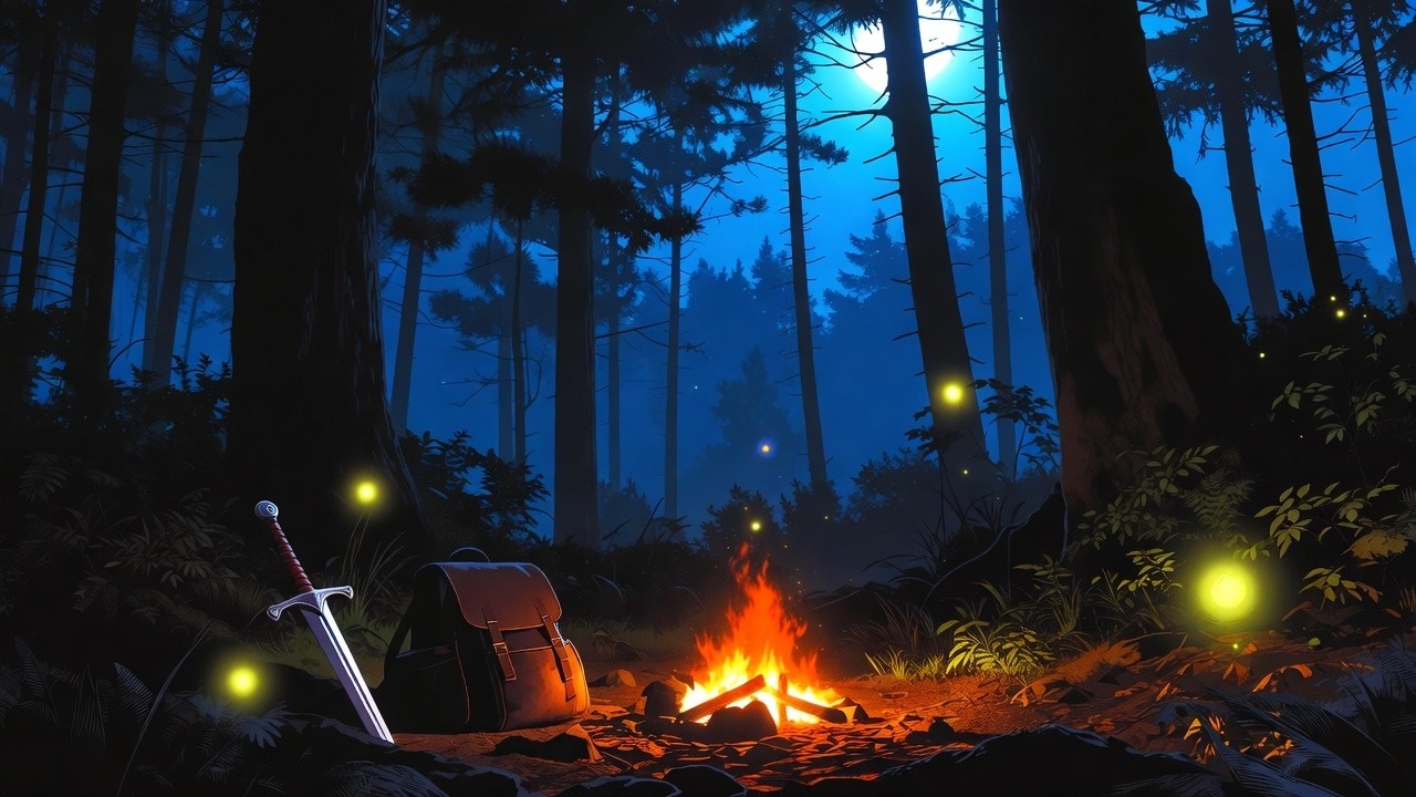 Night Camp in the Woods | D&D Fantasy Music & Ambience | Arcane Odyssey