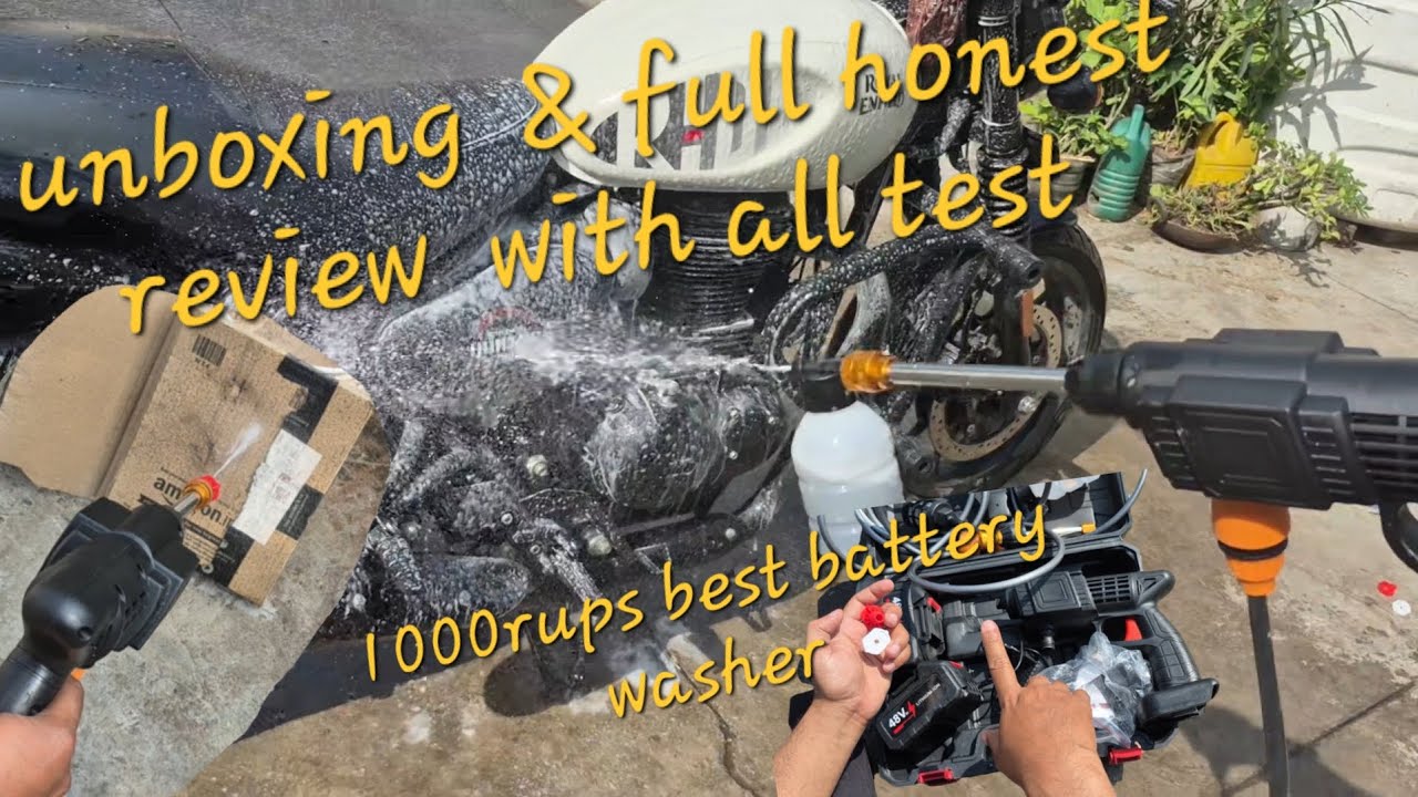 Cordless Portable Wireless Pressure Washer Gun Unboxing & Full  honest Review with full power test 