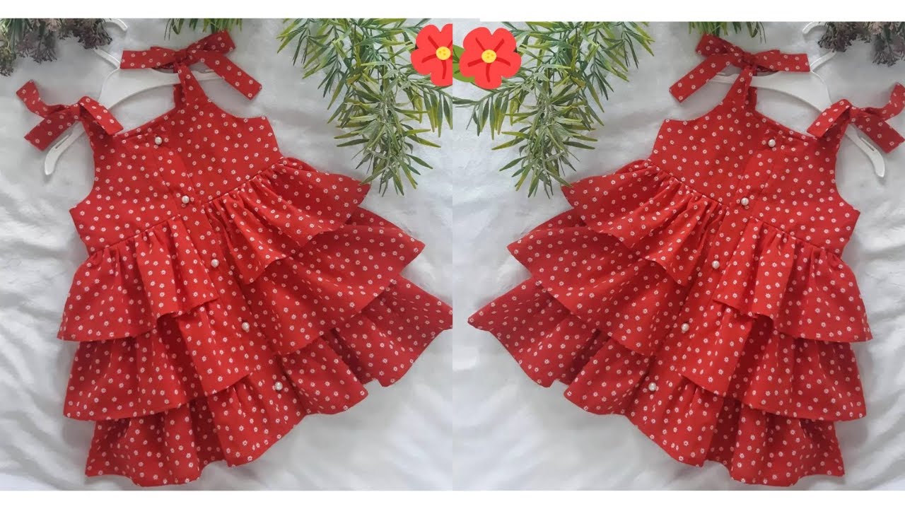 Flared Summer Baby Frock Cutting And Stitching | Baby Frock For 2-3 Years Baby Cutting And Stitching