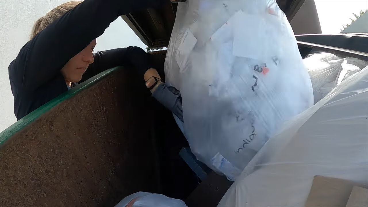 Dumpster Diving- Employees covered the good merch with this bag!
