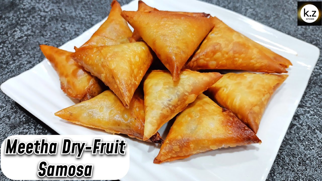 Meetha Dry-Fruit Samosa | Sweet Samosa Recipe | मीठे ड्रायफ्रूट के समोसे की रेसिपी | by #kzkitchen