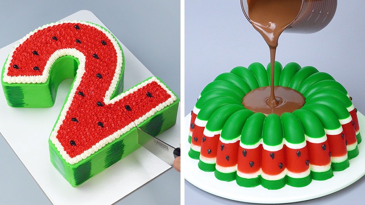How to Make Jelly Watermelon Cake 🍉😋 Cara Membuat Kue Semangka Mudah | Easy Recipes to DIY