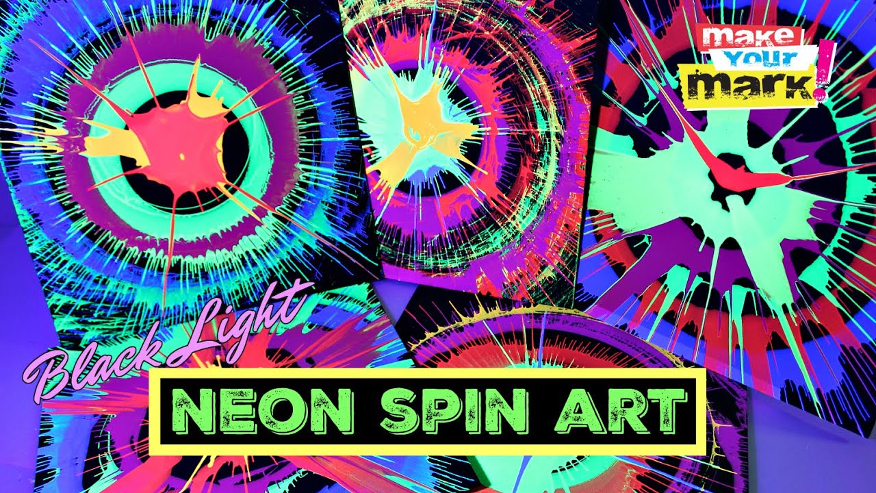 Black Light Neon Spin Art DIY