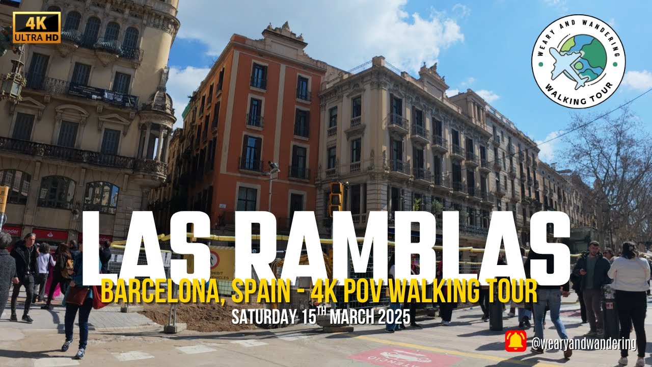 Las Ramblas Barcelona 4K POV Walking Tour 🇪🇸 | Pla&ccedil;a de Catalunya to Columbus Monument (March 2025)