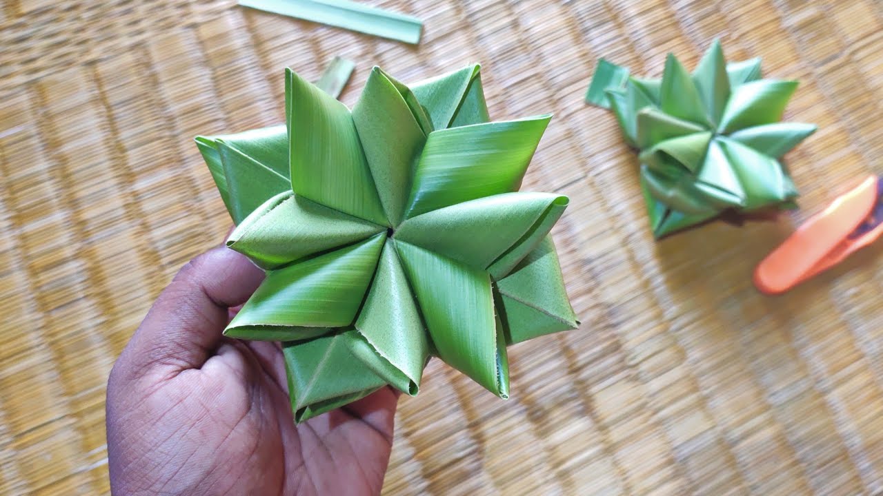 How to make beautiful palm flower (coconut leaf)