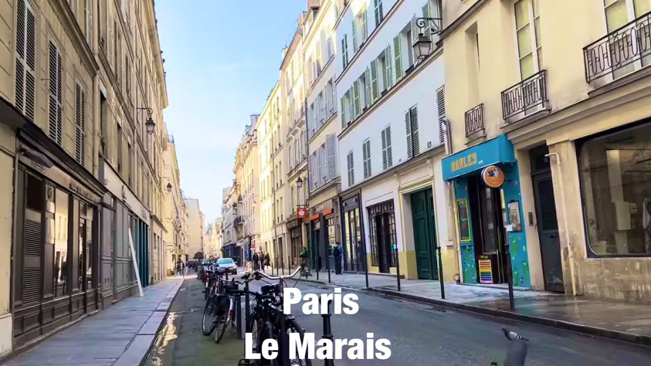 Paris city walks   Le Marais   Paris,France 4K