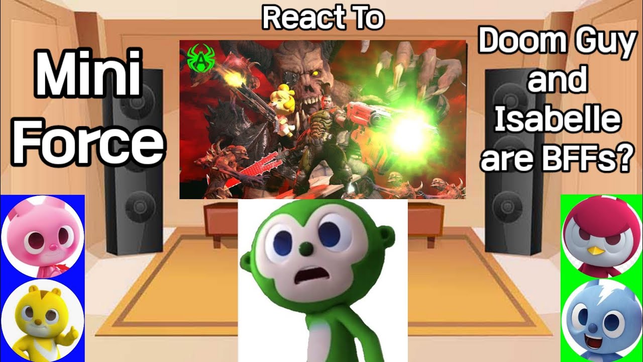 Mini Force react to DOOMGUY & Isabelle are BFF's | Gacha Club | Sub🇮🇩/🇺🇸