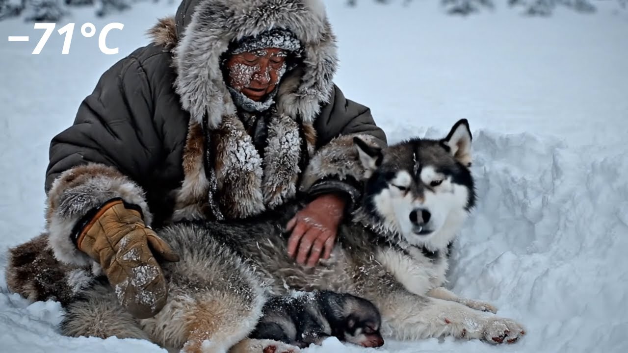 “−71°C: An 80-Year-Old Woman Rescues a Dying Mother Dog and Her Puppy in a Blizzard”!