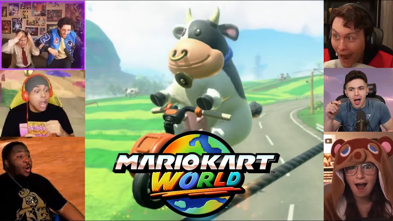 Реакция ютуберов на Mario Kart World и подборку «Корова МуМу»
