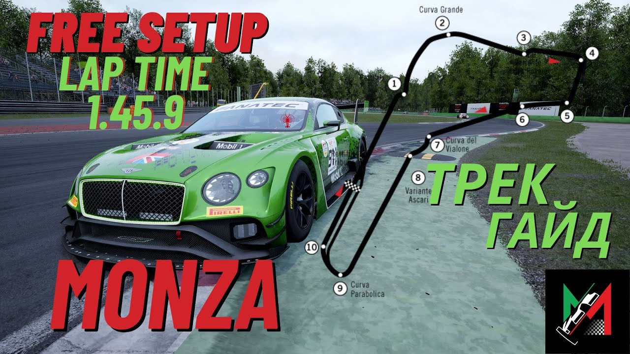 Лучший ТРЕК гайд на трассу Monza// После просмотра вы станете быстрее // Hot LAP 1.45.9 Free setup.