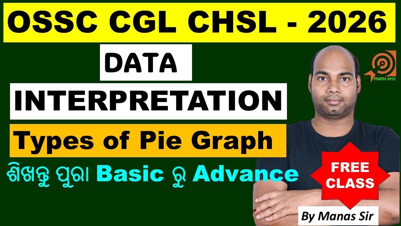 Data Interpretation Pie Graph  OSSC CGL CHSL CTS Math Pro by Manas Sir